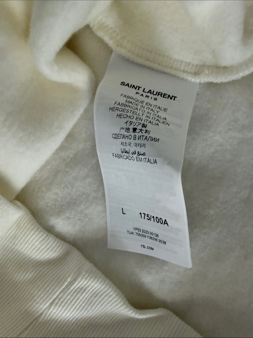 Women’s Saint Laurent Cream Turtleneck Pullover Sweatshirt